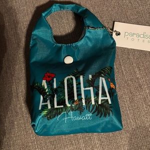 Hawaiian blue Aloha reusable shopping bag/ folding tote